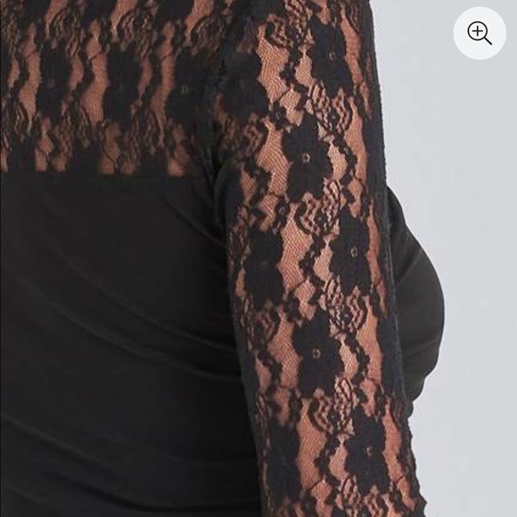🙏🏼💓Just In 💓Surplice Top with Lace sleeves Size S Brand New Color Black - Picture 5 of 7